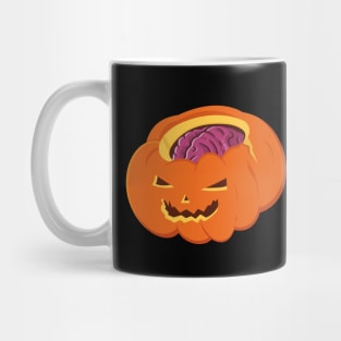 Spooky Jack O Lantern With Brain Mug